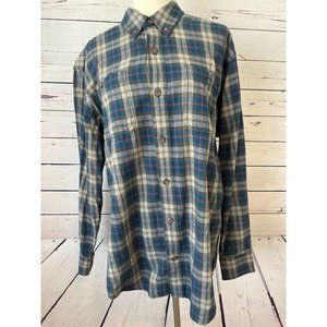 Duluth Trading Flannel Shirt Plaid Medium Long sleeve button front Mens Ranch Co